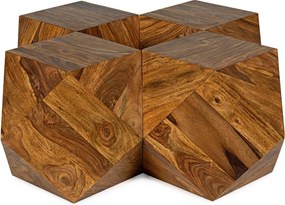 Măsuță de cafea în culoare naturală închisă din lemn de sheesham 42x42 cm Egypt – Bizzotto