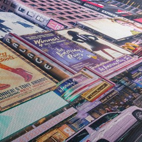 Tablou - New York Theather District (cu ceas) (90x30 cm)