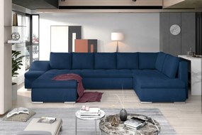 Canapea modulara, extensibila, cu spatiu pentru depozitare, 340x88x200 cm, Giovanni L01, Eltap (Culoare: Gri inchis / Gri inchis piele)