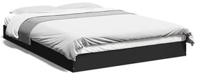 842029 vidaXL Cadru de pat, negru, 120x200 cm, lemn prelucrat