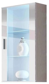 Vitrină Belario B2 (Alb + Alb lucios) (iluminat LED RGB color). 1058606