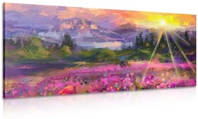 Tablou pictură în ulei peisajul multicolor
