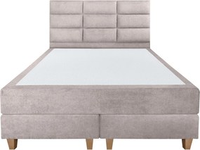 Pat matrimonial, Stockholm, Harmony E, 140x200 cm, saltea tip Pocket, topper memory, Taupe