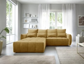 Coltar tapitat, extensibil, cu spatiu pentru depozitare, 265x196x88 cm, Campo LT01, Eltap (Culoare: Bej / Relax 18)