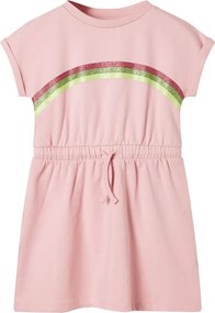 vidaXL Rochie pentru copii cu șnur în talie, roz deschis, 116