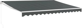 vidaXL Copertină retractabilă, antracit, 4x3 m, textil și aluminiu