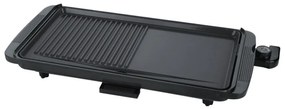 Gratar electric Rosberg R51015H, 2000W, 49x26.5 cm, 2 zone, Antiaderenta, Negru