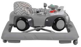 Premergator Reglabil in 3 Trepte NOVOKIDS™ Shelby Mini Car , Roti silentioase, Pliabil, 8 Roti, Cu Melodii si volan, Model Masinuta, Gri