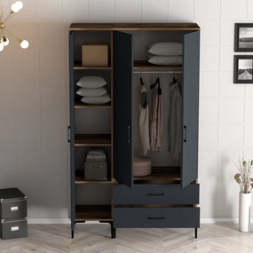 Dulap de haine Kiara PT (Nuc + antracit). 1088432