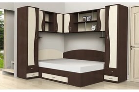Dormitor Tineret Colt S, wenge+mesteacan 187x51/247x200cm