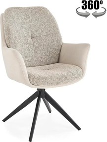 Scaun K591, gri deschis/negru, stofa clasica/otel, 65x73x94 cm
