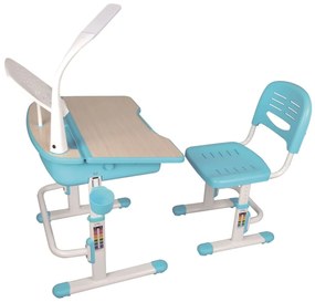 442703 Vipack Birou reglabil copii „Comfortline 301” cu scaun, alb/albastru