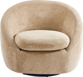 Fotoliu Rotativ – Fotoliu Modern și Confortabil pentru Living, Material Textil, stofă Aragon, Bej