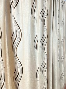 Draperie Blackout crem cu linii delicate maro