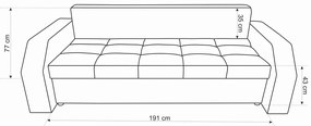 Canapea extensibila Marbella 230x93x77 cm, cu lada de depozitare, rosu