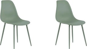 Set 2 bucati scaune din plastic OSAKA, verde salvie