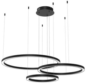 Lustra moderna design circular cu 3 inele LED Galaxia negru