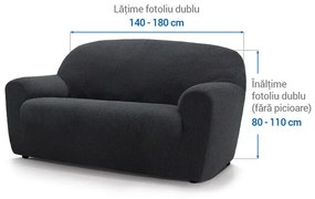 Huse super elastice HARMONIA antracit fotoliu dublu (l. 140 - 180 cm)
