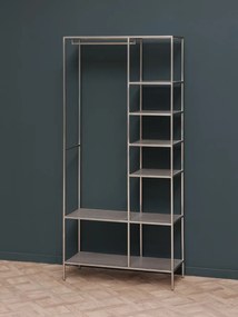 Etajera cu suport pentru umerase, din metal, aspect vintage, Alliage