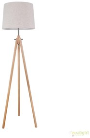 Lampadar modern cu trepied din lemn Calvin MYZ177-FL-01-BR