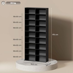 HOMCOM Raft pentru CD-uri cu 14 Rafturi Reglabile pentru 640 CD-uri/360 DVD-uri Negru | Aosom Romania