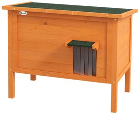 PawHut Casa pentru pisici de exterior Casa pentru pisici, rezistentă la intemperii, 1 fereastră, 1 intrare, 85 x 50 x 68,5 cm, Portocaliu+Verde | Aosom Romania