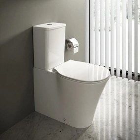 Vas wc stativ Ideal Standard Connect Air AquaBlade alb lucios back to wall cu rezervor si capac inclus