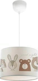 Lustra AYD-2878, crem/maro, material textil/metal, 24x70 cm