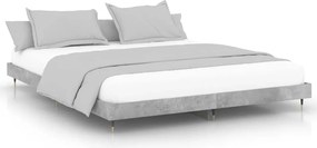 vidaXL Cadru de pat, gri beton, 120x200 cm, lemn prelucrat