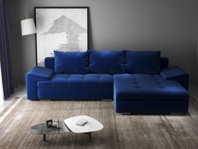 Colțar extensibil dumonde cu ladă de depozitare si sezut confortabil din spuma high-density, Leonardo Royal Albastru 260x185 cm II