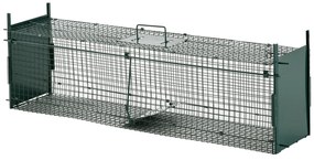 PawHut Capcană pentru Animale Mici cu Ușă Dublă, 100x25x28 cm, Verde | Aosom Romania