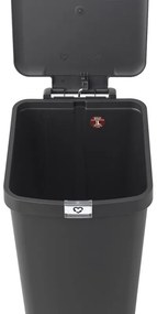 Cos cu pedala Brabantia StepUp 1005557, 40 L, Materiale ecologice, Deschidere mare, Gri închis