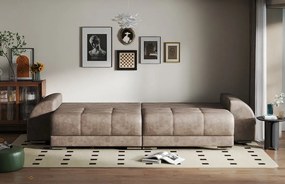 Canapea extensibilă dumonde cu 2 lăzi de depozitare si sezut confortabil din spuma high-density, Verona Tobago Silver 310x100 cm