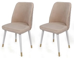 Set de scaune de sufragerie Hugo Cream and White,2 buc.