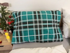Lenjerie de pat flanelata KOSTKA verde Dimensiune lenjerie de pat: 2 buc 70 x 90 cm | 200 x 220 cm