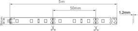 Banda LED Flash GTV pentru mobilier, lumina neutra, 60 LED m, 410 lm m, 3,7 W m, 12V, IP20, 5 m Alb neutru, 3.7 W m, 12 V, LED Flash, 410 lm m, 8