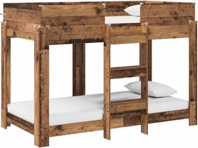 vidaXL Pat Etajat pentru Copii Lemn vechi 80 x 160 cm Lemn compozit