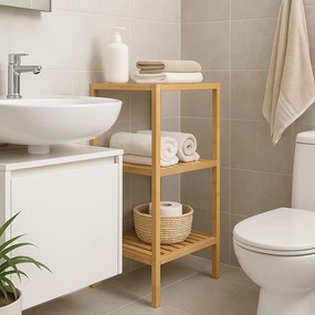 Etajeră de baie în culoare naturală din bambus 37x83 cm Skaren – Bonami Essentials