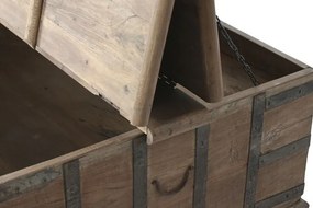 Măsuță de cafea tip cufăr vechi din lemn masiv de tec, cu patină vintage, „Heritage Chest”
