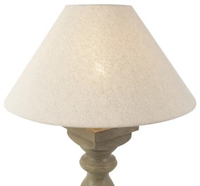 Lampă de masă rustică cu abajur din in bej 50 cm - Hyssop