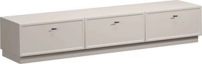 Comodă TV Lorini 200 cm cu sertare - culoare cașmir / mânere negre tip T-bar