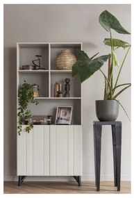 Bibliotecă crem din lemn de pin 90x200 cm Miller – WOOOD