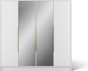Dulap Lunara Hinged – cu oglindă – 200x51x200 cm – Alb