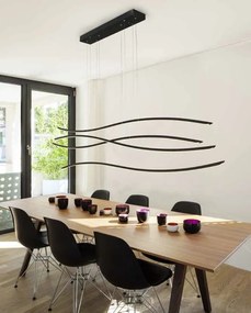 Lustra LED dimabila design modern Waves black