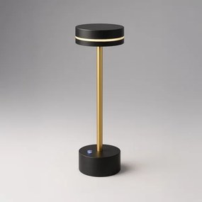 Lampă de birou LED reîncărcabilă, cu reglaj al intensității, SAM, 5W/5V, 3600 mAh, negru/auriu