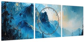 Tablou - Pictura munților (cu ceas) (90x30 cm)