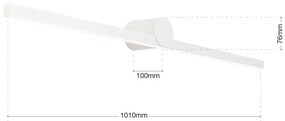 Aplica LED pentru baie moderna IP54 BEAUTY L-101cm alba