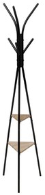 Cuier haine Jano, metal, vertical, 6 carlige, negru, 40 x H175 cm