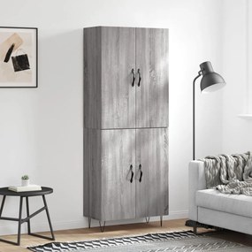 vidaXL Dulap înalt, gri sonoma, 69,5x34x180 cm, lemn compozit