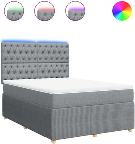 vidaXL Pat continental, gri deschis, 140x200 cm, material textil